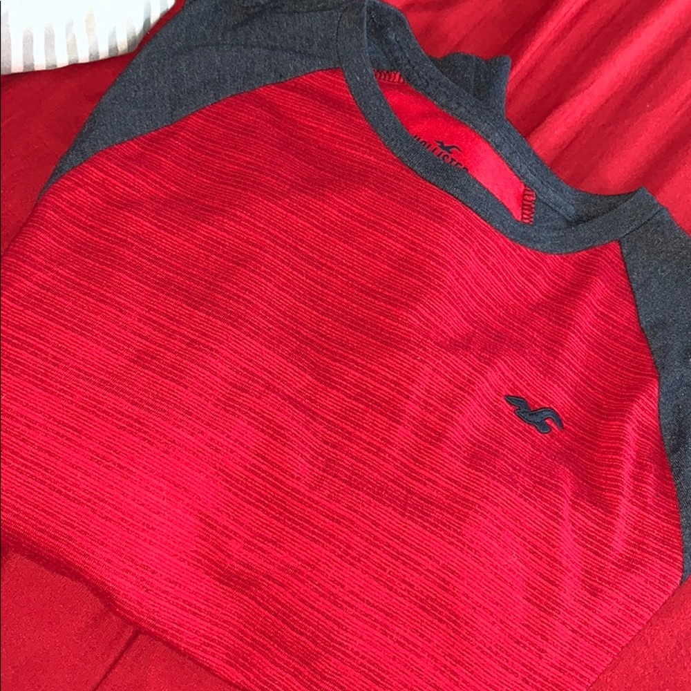 long sleeve dark blue & red Hollister Teee